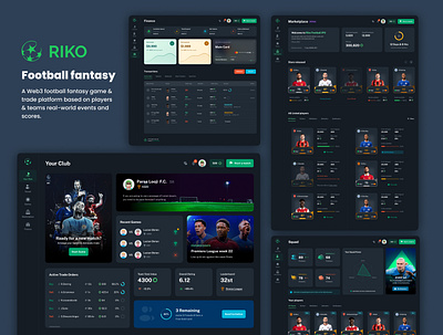 Rico football project dashboard desgin football game platform ui web3 design website design