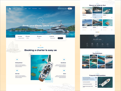 Yacht Rental Website Design uiuxdesign websitedesign yachtbooking yachtrental yachtrentalsite yachtrentalwebsitedesign