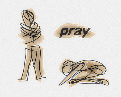 pray illustration illustrator line drawing pastel photoshop