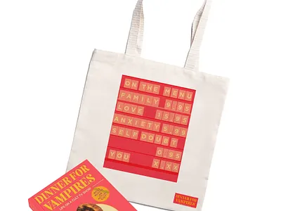 Dinner For Vampires Book PR Tote Bag book graphic design pr box tote bag