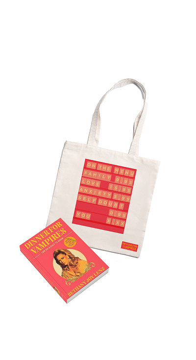 Dinner For Vampires Book PR Tote Bag book graphic design pr box tote bag