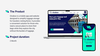 Travel storage service case study experience design figma prototype ui ux wireframe