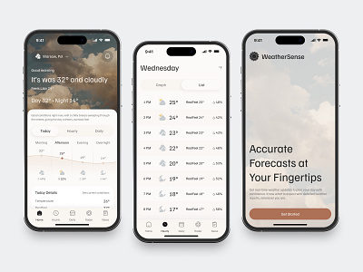 Weather Mobile App app clean design fireart forecast ui ux weather