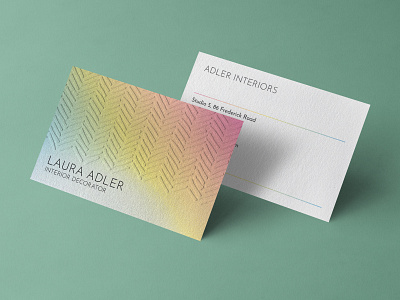 Chevron Letterpress Business Card branding business card chevron gradient letterpress