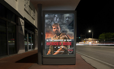 Heroes Rise Film Poster cover design adobe photoshop branding design film poster graphic design landing page logo poster vector web design