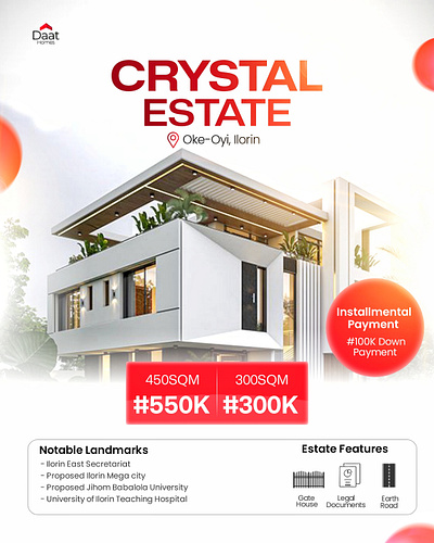 Crystal Estate branding flyer design graphic design graphics design real social media designs