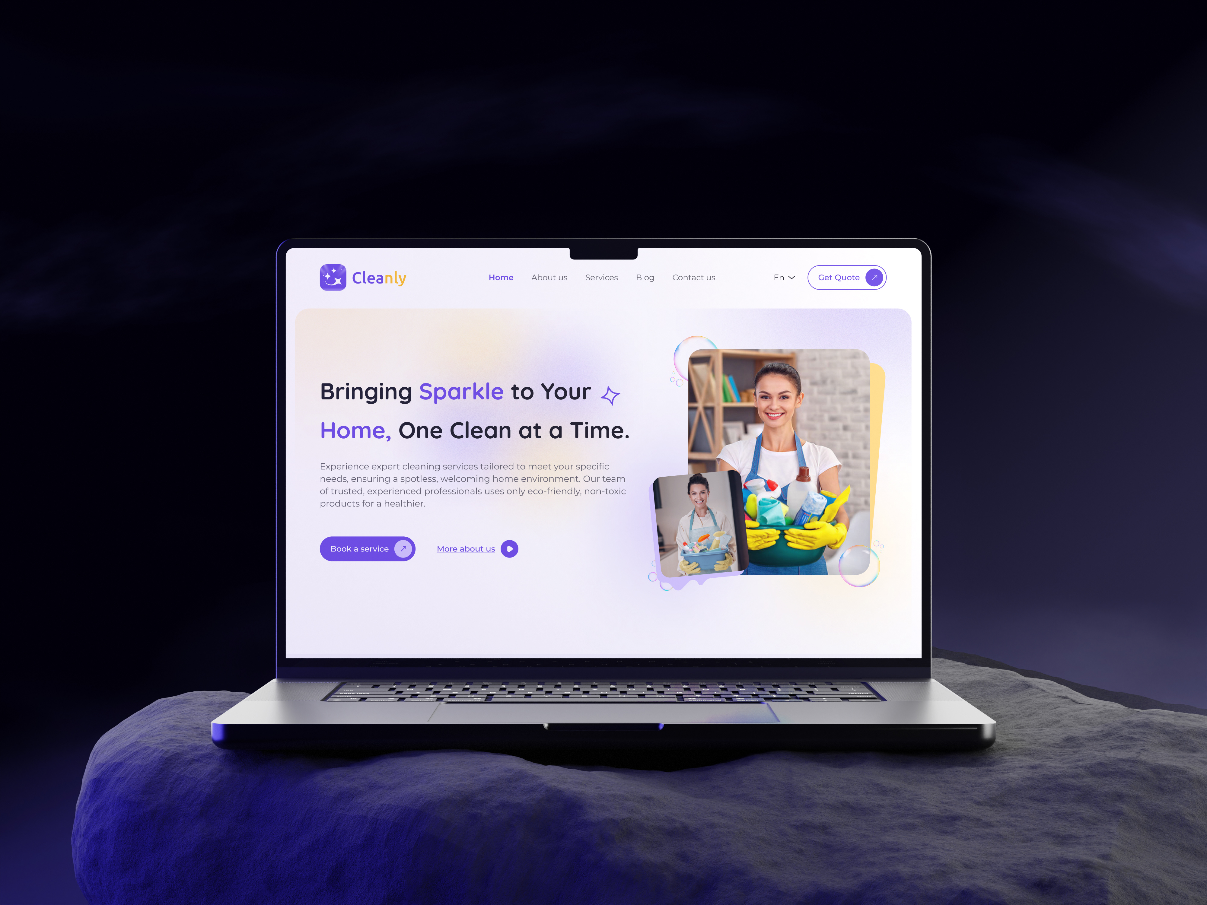 Home Cleaning Service Website Landing Page branding design landing page popular ui ui design uiux ux web3 website