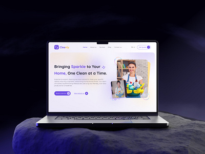 Home Cleaning Service Website Landing Page branding design landing page popular ui ui design uiux ux web3 website