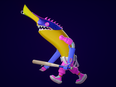 Go Bananas 3d modeling banana blender character design octane render texturing