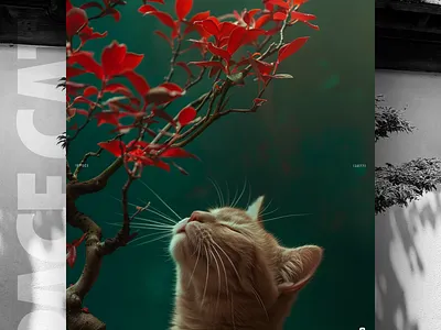 Bonsai π ai branding cat daliy design illustration poster print