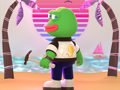 Pepe's Drive 3d art 3d modeling blender 3d pepe frog