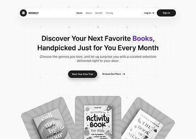 Hero section for an online book subscription service ui ux uiux