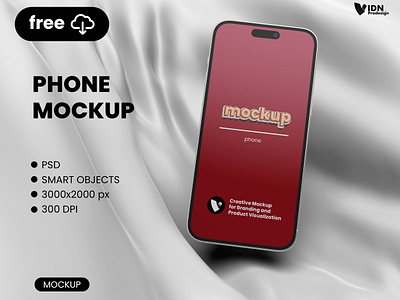 Phone Mockup on the Fabric free free mockup freebies iphone iphone mockup mockup phone psd psd mockup