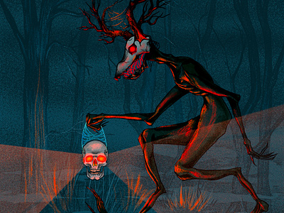 Wendigo book illustration canada folklore character design creature design dark creature dark forest dark illustration dark srt digital art digital drawing digital painting drawing fantasy illustration folklore illustration illy procreate wendigo wendigo drawing wendigo illustration