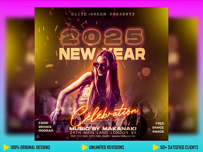 New Year Party Poster Design adobe photoshop design fiverrfreelancer graphic design graphic design services new year new year banner new year flyer new year party poster new year poster design party poster design poster design typography