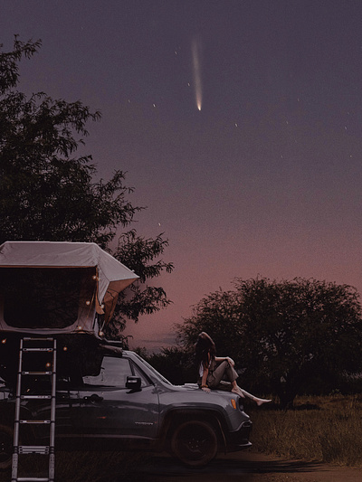 Camping. (Image manipulation) camping graphic graphic design image manipulation model photoshop shooting star woman