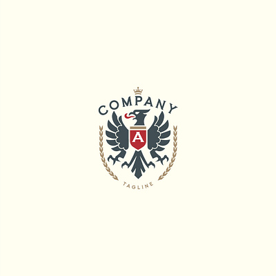 Eagle shield logo animal bird brand identity branding eagle graphic design heraldry identity illustration initial logo logos protection shield wings