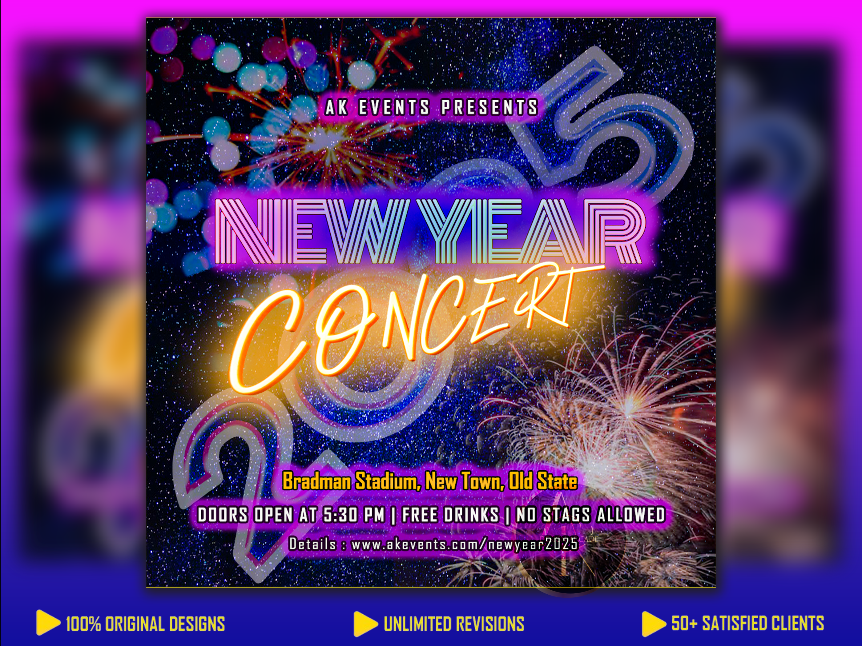 Example of New Year Christmas Party Poster Design