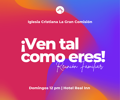 Invitation to church, spanish church graphic design