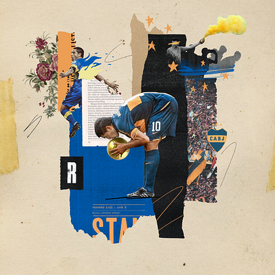 Juan Román Riquelme argentina boca collage illustration juniors riquelme soccer