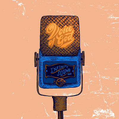 Infinite Sound color illustration lettering microphone