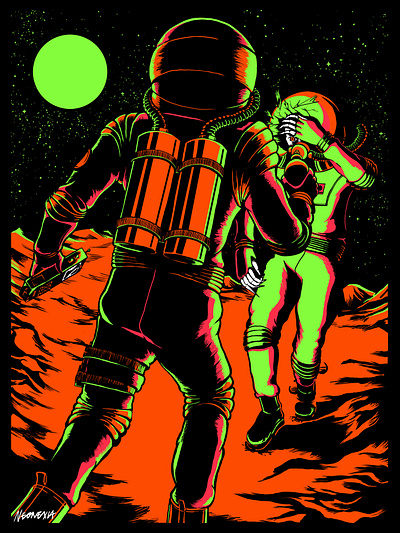 Attack of the Space Zomni comic art comic style creative illustration digital art digital artist digital illustration fashion illustration gig poster gig poster art graphic art graphic poster graphic style illustration illustrator poster art street art style urban illustration