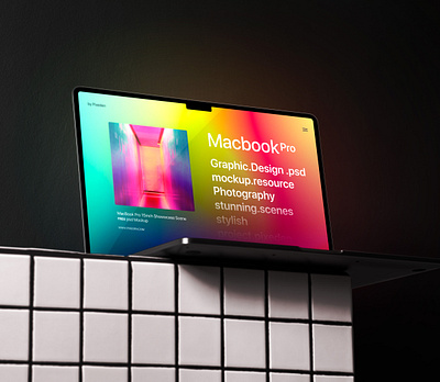 Free MacBook Pro Psd Scene Showcase Display branding mockup computer mockup laptop mockup macbook mockup screen mockup