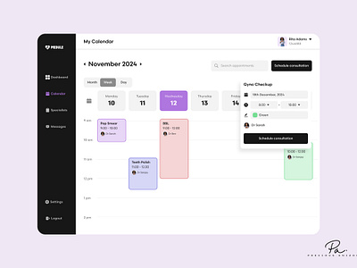 Medule - Healthcare Calendar appointments calendar consultation doctor health health app healthcare hospital medical product design reminder schedule ui ux website