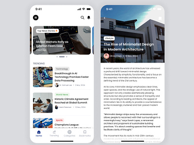 News App app design headlines media mobile app news news app product design stories story trending ui ux