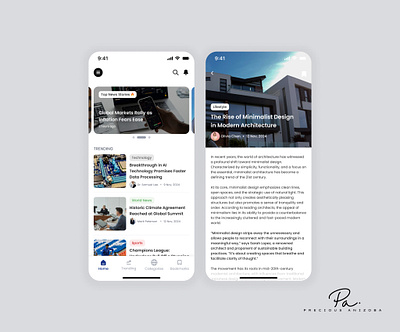 News App app design headlines media mobile app news news app product design stories story trending ui ux