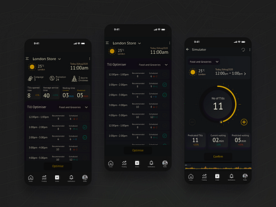 Till Optimiser - RMS Mobile App app b2b b2c dark ui dashboard efficiancy mobile application pms pos retail rms store app tracker ui ux