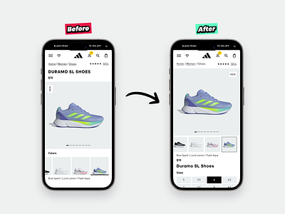 Adidas - redesign product details page ab testing adidas apparel basketball e commerce football footwear premium fashion redesign responsive running sports brand training ui ux ux audit