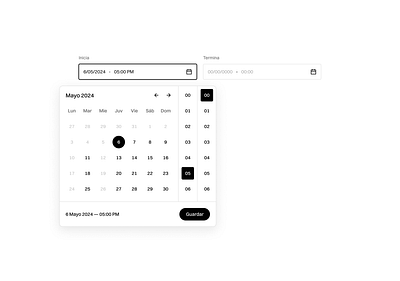 Unbo - Calendar calendar component dates inputs minimal ui react react component save simple ui time ui