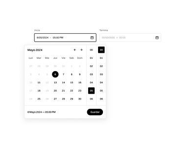 Unbo - Calendar calendar component dates inputs minimal ui react react component save simple ui time ui