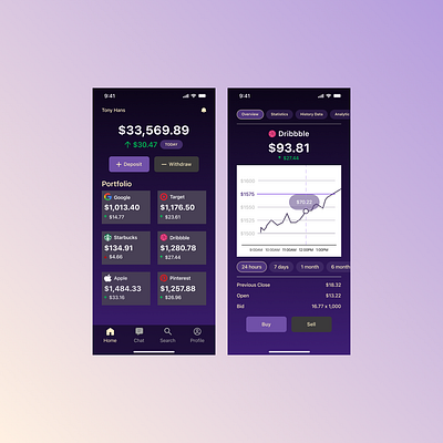 Daily UI Stocks App app dailyui design designcommunity ui uidesign userinterface ux uxdesign