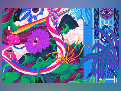 Nature Eyes ai art animals art art design colorful digital art eye floral flower frame greenery illustration illustrator nature nature art plant procreate trippy unity with nature wild life