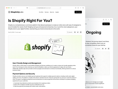 Blog Post Article - ShoptivityLabs article blog blog design blog post blogging blogpost clean journal landing page news newsletter post ui ui design ux web web design website website blog