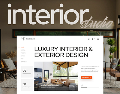 Architecture & Interior Design Studio — UX/UI Design about us architecture clean design creative design design design studio homepage interior landing page layout luxury modern design orange reviews services sophisticated ui ui design ux website