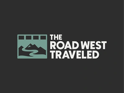 The Road West Traveled Logo brand branding film film logo filmmaker logo mountain production company