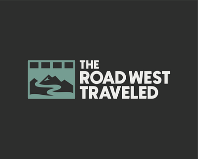 The Road West Traveled Logo brand branding film film logo filmmaker logo mountain production company