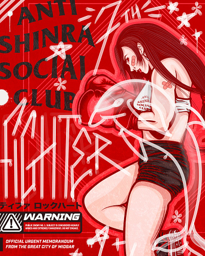 Tifa Lockhart - Final Fantasy VII X ASSC branding design digital illustration final fantasy game graffiti graffiti art graphic design illustrator street street style streetwear streetwear gaming tifa typography urban vector vector art video game