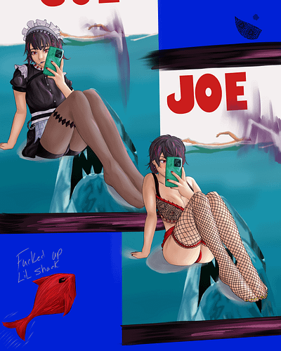 zenless zone zero ellen joe sketch nsfw 18+ anime design ellen joe graphic design hoyoverse illustration lingerie manga nsfw shark girl sketch underwear video game zenless zone zero