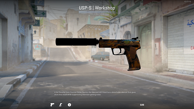 counter strike 2 usp-s croc fall skin concept- color changing 3d blender branding counter strike counter strike 2 cs2 design fps graphic design guns illustration logo ui video games