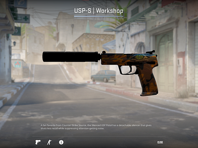 counter strike 2 usp-s croc fall skin concept- color changing 3d blender branding counter strike counter strike 2 cs2 design fps graphic design guns illustration logo ui video games