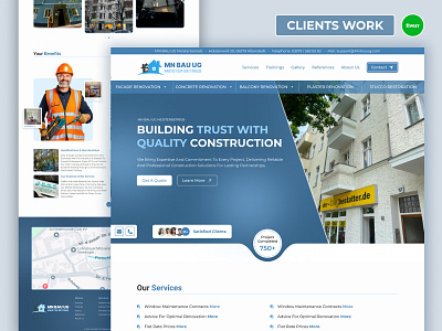 Website Design For A German Construction Company Named MN BAU UG business website construction company website figma design figma web prototypes landing page design product design real estate wesite ui ux design