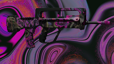 counter strike 2 Cthulhu famas skin concept 3d blender branding counter strike counter strike 2 cs2 design fps graphic design guns illustration logo sketch ui video games