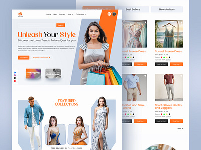 Clothing Brand Shop Website Design landing page wireframe