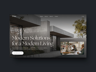 Website design for Vista animation architecture construction design landing ui web design