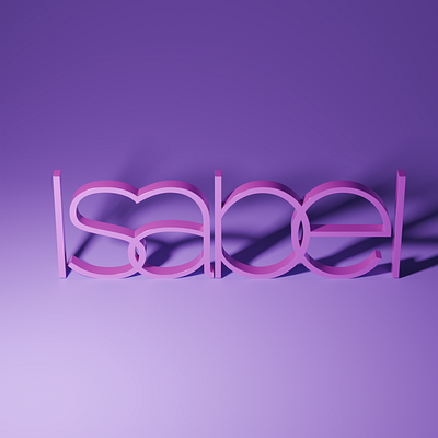 Isabel 3d blender brand isabel light logo pink purple type