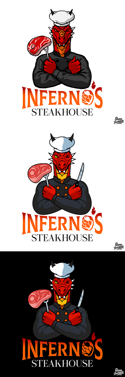 Inferno's Steakhouse Mascot branding character design illustration mascot vector